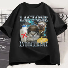 Cute Funny Cat Meme Tee – Lactose Intolerant Vintage Shirt