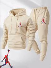 Men’s Spring/Autumn Outdoor Fitness Tracksuit – Hooded Sweatshirt & Jogger Pants Two-Piece Sportswear Set