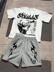 Summer Men’s Lightweight Printed Tee and Shorts Set – Comfortable Casual Wear