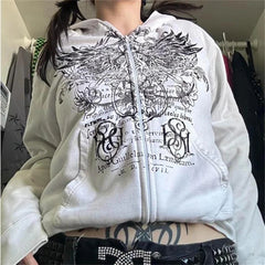 Vintage Wings Grunge Hoodie