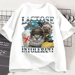 Cute Funny Cat Meme Tee – Lactose Intolerant Vintage Shirt
