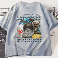 Cute Funny Cat Meme Tee – Lactose Intolerant Vintage Shirt