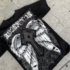 Classic Y2K Gothic Oversized T-Shirt – High Street Cotton Tee