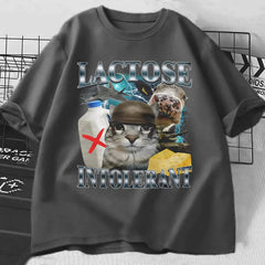 Cute Funny Cat Meme Tee – Lactose Intolerant Vintage Shirt