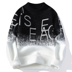 Harajuku Gradient Letter Knit Pullover