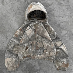 Y2K Camo Zip-Up Hoodie