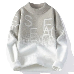 Harajuku Gradient Letter Knit Pullover