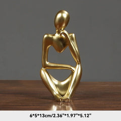 Thinker Figurine Statue Abstract Yoga Figurine Resin Handmade Crafts Sculpture Home Decor Interior Office Desktop Ornaments