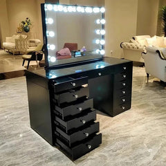 Modern Wooden Makeup Vanity Dressing Table with Sliding Mirror Drawer Storage Makeup Table Desk Unit for Bedroom Penteadeira