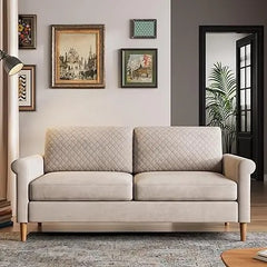 65" Beige Mid-Century Modern Loveseat - Versatile Comfort for Any Room