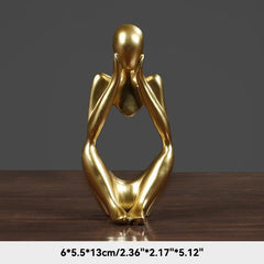 Thinker Figurine Statue Abstract Yoga Figurine Resin Handmade Crafts Sculpture Home Decor Interior Office Desktop Ornaments