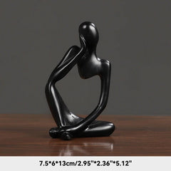 Thinker Figurine Statue Abstract Yoga Figurine Resin Handmade Crafts Sculpture Home Decor Interior Office Desktop Ornaments