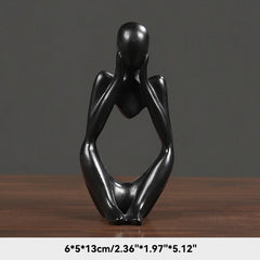 Thinker Figurine Statue Abstract Yoga Figurine Resin Handmade Crafts Sculpture Home Decor Interior Office Desktop Ornaments