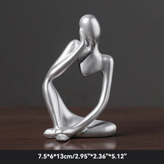 Thinker Figurine Statue Abstract Yoga Figurine Resin Handmade Crafts Sculpture Home Decor Interior Office Desktop Ornaments