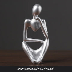 Thinker Figurine Statue Abstract Yoga Figurine Resin Handmade Crafts Sculpture Home Decor Interior Office Desktop Ornaments