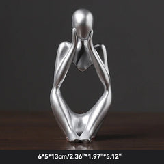 Thinker Figurine Statue Abstract Yoga Figurine Resin Handmade Crafts Sculpture Home Decor Interior Office Desktop Ornaments
