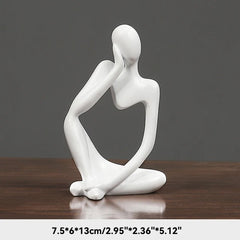 Thinker Figurine Statue Abstract Yoga Figurine Resin Handmade Crafts Sculpture Home Decor Interior Office Desktop Ornaments