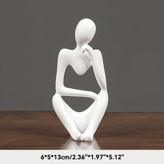 Thinker Figurine Statue Abstract Yoga Figurine Resin Handmade Crafts Sculpture Home Decor Interior Office Desktop Ornaments