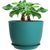 12inch Large Plant Pot Modern Plastic Planter with High Driange Holes and Saucer for Indoor Outdoor Garden Plants and Flowers B