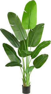 5FT Lifelike Bird of Paradise Silk Artificial Plant Faux Banana Leaf Tree for Home Decor - Perfect Indoor Floor Plant with