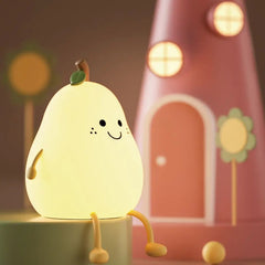 Fruit-Shaped Silicone Night Light - Touch Control LED with Battery Included