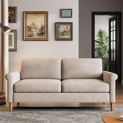 65" Beige Mid-Century Modern Loveseat - Versatile Comfort for Any Room