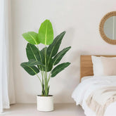 4ft Artificial Bird of Paradise Tree with 9 Trunks - Premium Faux Banana Tree Plant with Decorative Pot