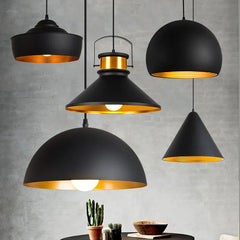 Nordic Industrial Black Pendant Lamp - E27 Retro Hanging Light for Dining & Commercial Spaces
