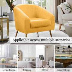 Elegant Yellow Reading Chair - Soft Padded Armchair