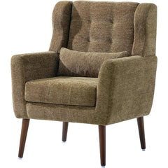 Modern Accent Chair – Chenille Fabric Upholstered Tufted Wingback Side Chair