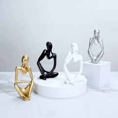 Thinker Figurine Statue Abstract Yoga Figurine Resin Handmade Crafts Sculpture Home Decor Interior Office Desktop Ornaments