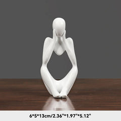 Thinker Figurine Statue Abstract Yoga Figurine Resin Handmade Crafts Sculpture Home Decor Interior Office Desktop Ornaments
