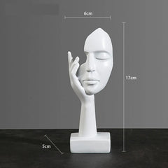 Resin Abstract Mask Statues European Miniature Figurines for Interior Home Office Study Desktop Figure Ornament Decor Gift