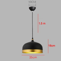Nordic Industrial Black Pendant Lamp - E27 Retro Hanging Light for Dining & Commercial Spaces