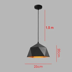 Nordic Industrial Black Pendant Lamp - E27 Retro Hanging Light for Dining & Commercial Spaces
