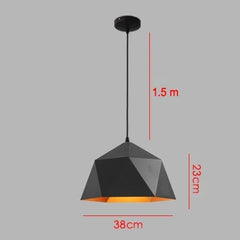 Nordic Industrial Black Pendant Lamp - E27 Retro Hanging Light for Dining & Commercial Spaces