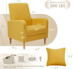 Modern Upholstered Accent Armchair with Pillow