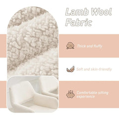 Wool White Upholstered Desk Chair – Mid Century Modern Accent Chair