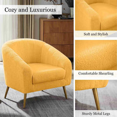 Elegant Yellow Reading Chair - Soft Padded Armchair