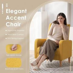 Modern Upholstered Accent Armchair with Pillow