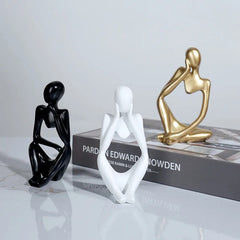 Thinker Figurine Statue Abstract Yoga Figurine Resin Handmade Crafts Sculpture Home Decor Interior Office Desktop Ornaments
