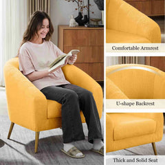 Elegant Yellow Reading Chair - Soft Padded Armchair