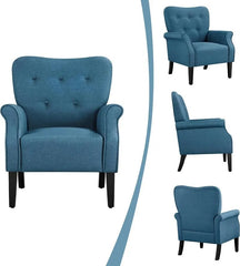 HOME Modern Armchair – Set of 2 Navy Blue Mid-Century Accent Chairs