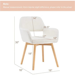 Wool White Upholstered Desk Chair – Mid Century Modern Accent Chair