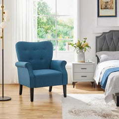 HOME Modern Armchair – Set of 2 Navy Blue Mid-Century Accent Chairs