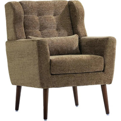 Modern Accent Chair – Chenille Fabric Upholstered Tufted Wingback Side Chair