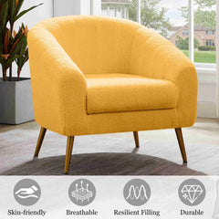 Elegant Yellow Reading Chair - Soft Padded Armchair