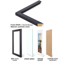 Nordic Black Wood Picture Frames - Luxury Wall Display for Family Photos & Art