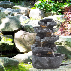 5-Tier Outdoor Waterfall Fountain – 22" H