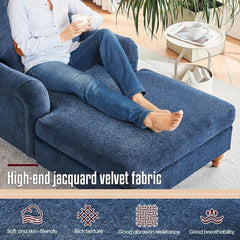 Adjustable Chaise Lounge Chair - Modern Upholstered Sleeper with Rolled Arms